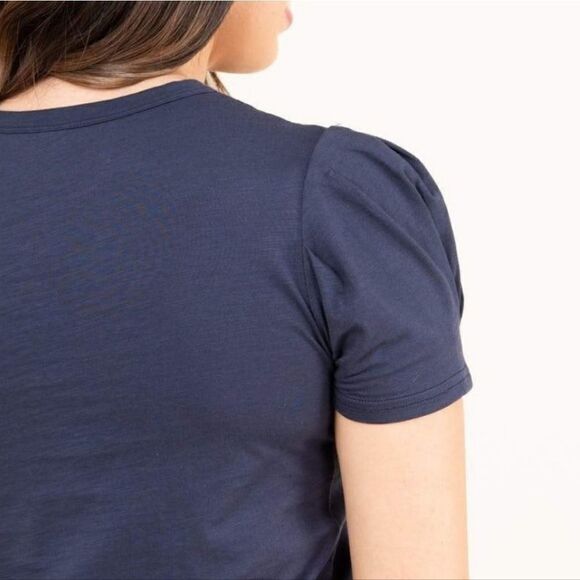 NWT Agnes & Dora Inverted Box Pleat Top Navy - Picture 4 of 6